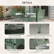 Outsunny Set de Mobilier pentru Curte, Verde inchis 