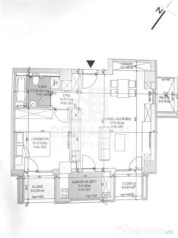 2 camere Rovine Decebal Residence cu Centrala-AC-Loc de p...