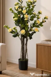 PLANTĂ ARTIFICIALĂ CAMELIE ÎN GHIVECI  130 CM 