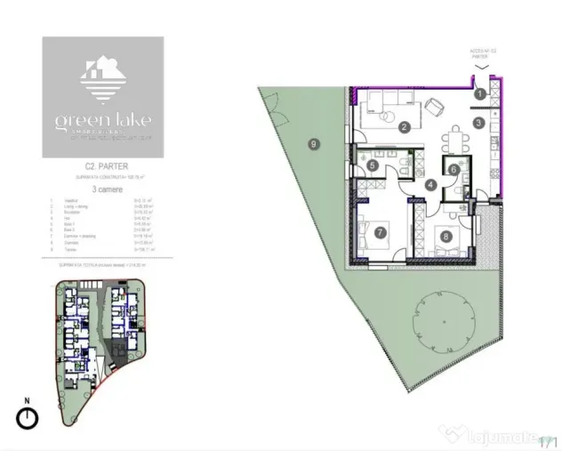 Apartament 3 camere cu grădină, prima închiriere – G...