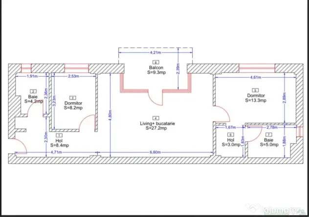 Apartament 3 camere ,70 mp ,zona Borhanci , Cluj