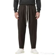 Pantaloni bărbați maro ușor slim cu șnur lung 