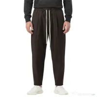 Pantaloni bărbați maro ușor slim cu șnur lung