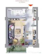 Garsoniera decomandata | Boxa + Parcare | Complex Maurer Residence 