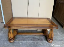 Masuta de cafea din lemn masiv stil NeoBaroc; Masuta cu blat 110x55 cm; Masa