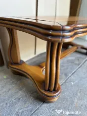 Masuta de cafea din lemn masiv stil NeoBaroc; Masuta cu blat 110x55 cm; Masa