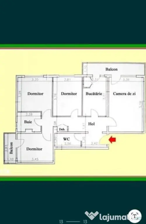 Apartament 4 camere Nord Mega Image