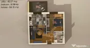 Apartament 2 camere decomandat 54 mp | Bloc nou | Mobilat... 