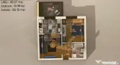 Apartament 2 camere decomandat 54 mp | Bloc nou | Mobilat... 