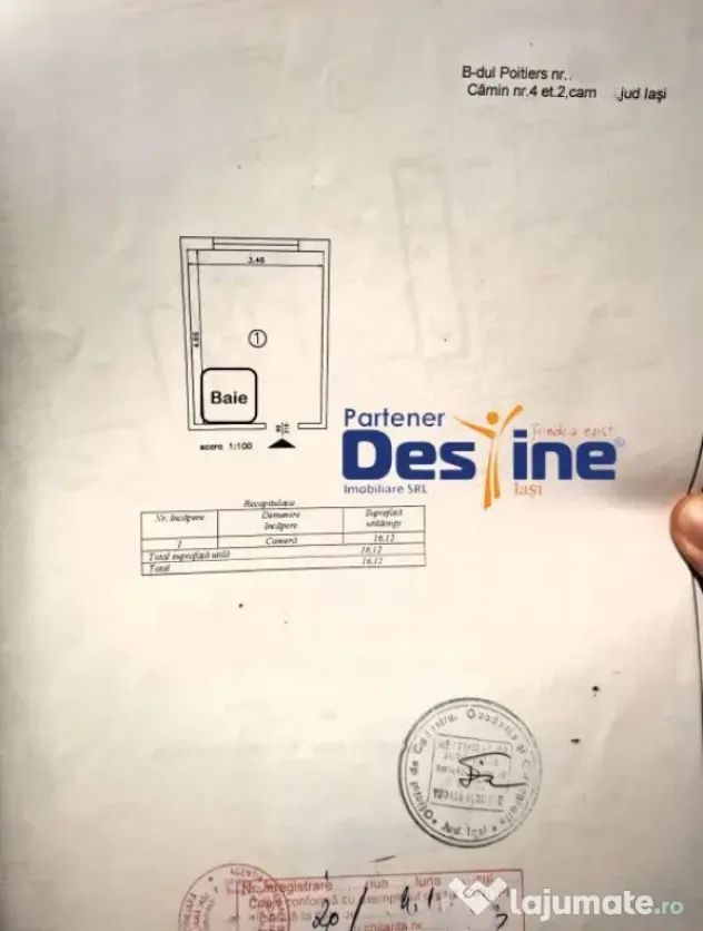 Cameră cămin 16 mp baie proprie mobilat și utilată re...