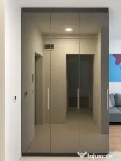 Dulap hol pe comandă, oglindă fumurie, spate PAL – 150 cm