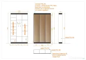 Dulap hol pe comandă, oglindă fumurie, spate PAL – 150 cm