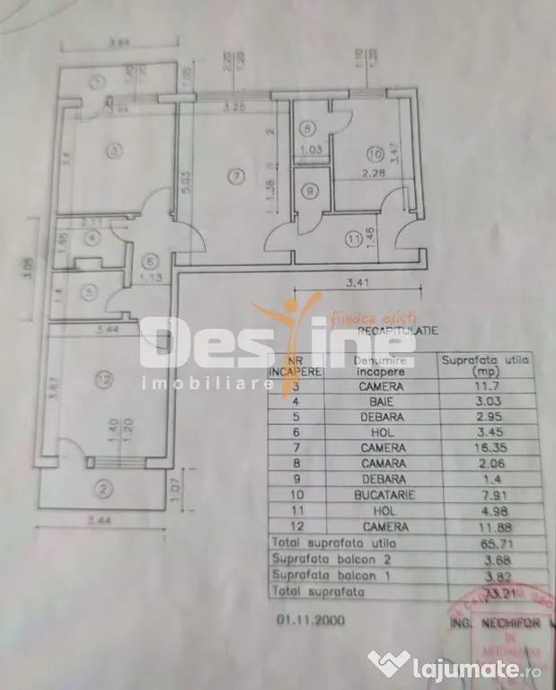 Apartament de vânzare, zona PODU ROȘ, 3 camere, semidec... - Iasi (Iasi)