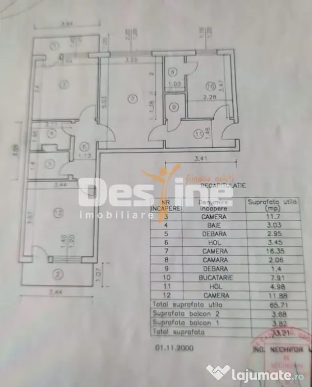Apartament de vânzare, zona PODU ROȘ, 3 camere, semidec... - Iasi (Iasi)
