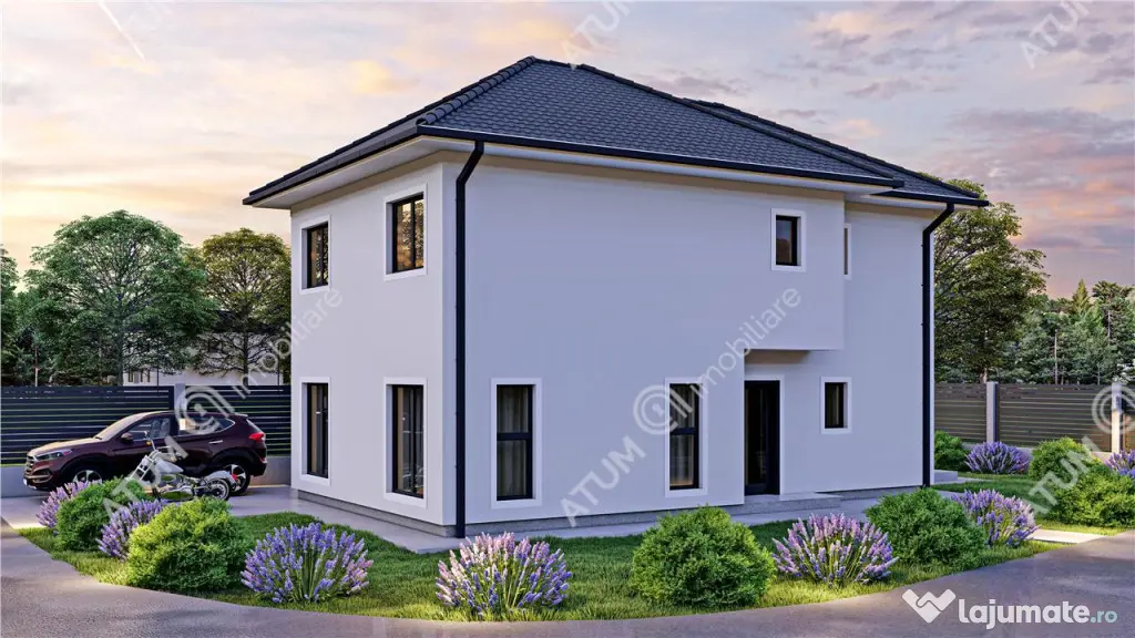 Casa individuala la cheie 4 camere decomandate si 340 mp ter