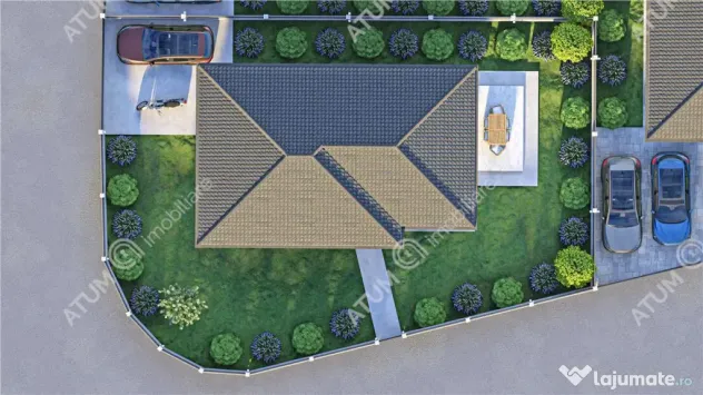 Casa individuala la cheie 4 camere decomandate si 340 mp ter