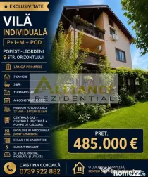 Vila Individuala 7 camere Popesti Leordeni 400 mp teren 240 MPU