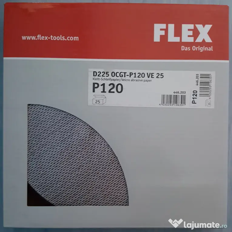 FLEX D225 PF-P100 P120 Velcro hartie foi panze discuri abrazive slefuit pereti