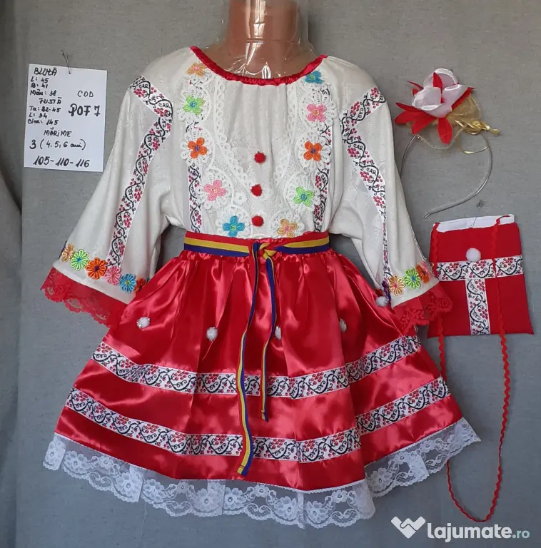 Costum popular pentru copii 4-5-6-7 ani ,235 lei