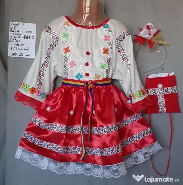 Costum popular pentru copii 4-5-6-7 ani ,235 lei
