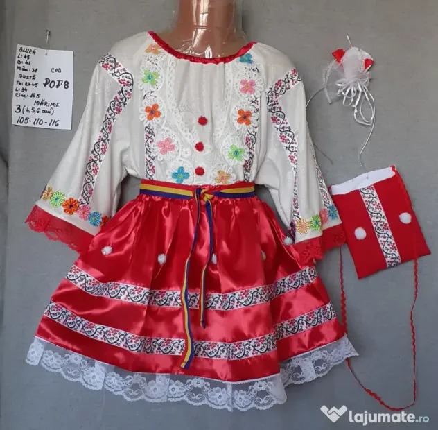 Costum popular pentru copii 4-5-6-7 ani ,235 lei