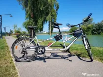 Bicicletă tandem- pentru cupluri care se suportă
