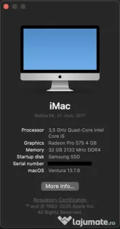 Apple iMac 27″ 5K 1 TB SSD, 32 GB (2017) 