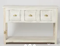 Consola Alba din Lemn de Mango
