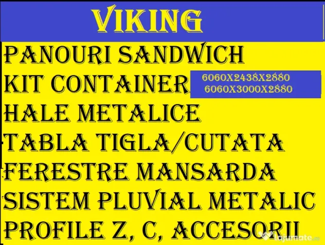 Containere 6000x3000 si 6000x2430 , PANOURI SANDWICH, TABLA CUTATA , FERESTRE