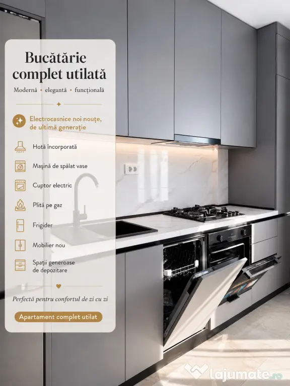 Apartament 1 cameră, 47 mp – Royal Town Iași | Bloc nou 2026 | Primul chiriaș