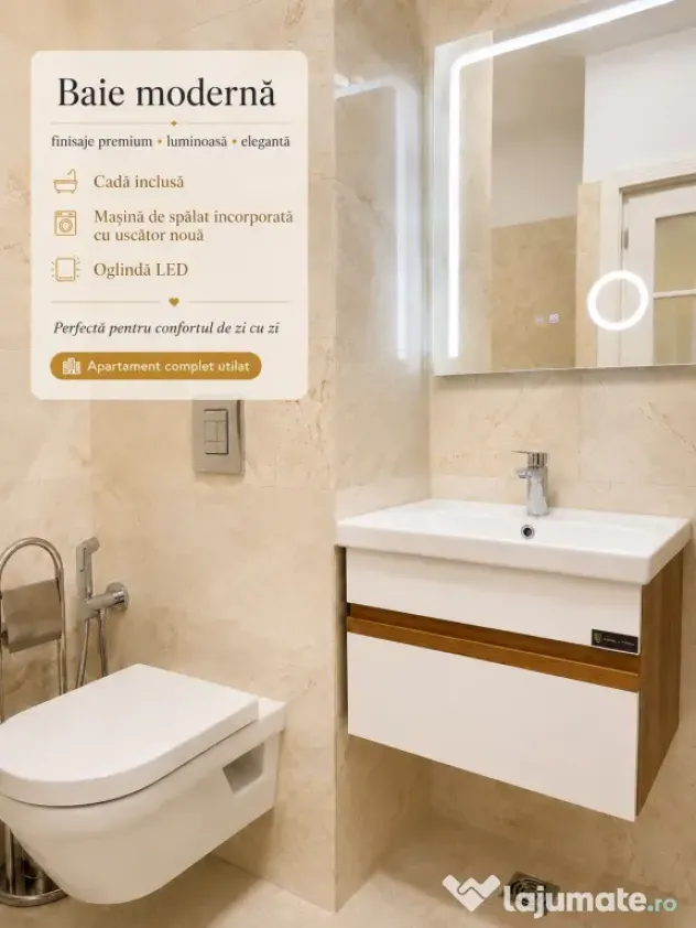 Apartament 1 cameră, 47 mp – Royal Town Iași | Bloc nou 2026 | Primul chiriaș
