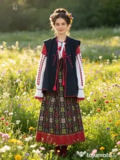 Vând costum popular autentic, lucrat manual 