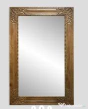 Oglinda Decorativa din Lemn de Tec Sculptat Manual 
