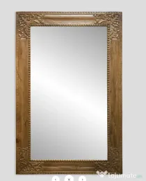 Oglinda Decorativa din Lemn de Tec Sculptat Manual