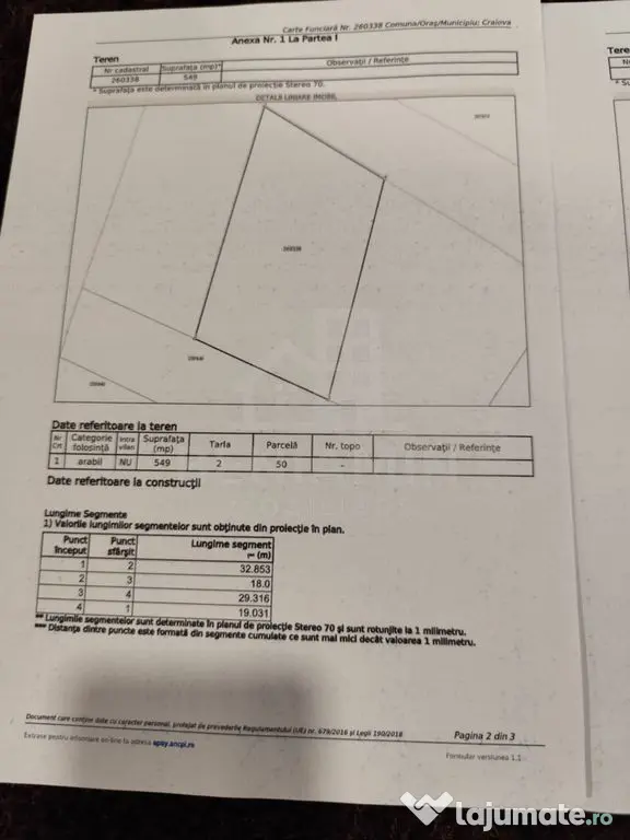 Teren de vanzare in Popoveni loturi de 550mp deschidere mare - Craiova (Dolj)