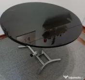 Masa Mobexpert 105 cm. sticla neagra transformabila 