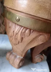 Taburet sau scaun tip butoias cu picioare sculptate "labe de leu" 40 cm. 
