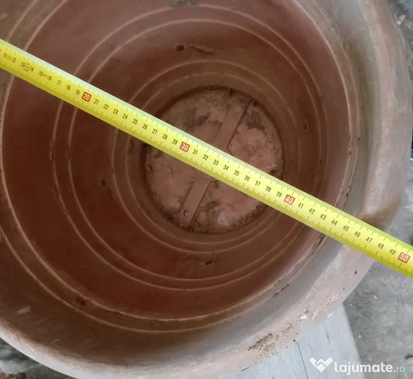 Jardiniera ghiveci mare cu placaj de piatra sparta 45 cm. diametru