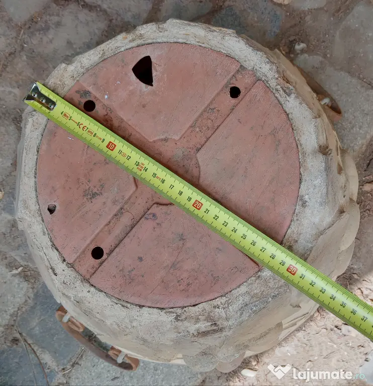 Jardiniera ghiveci mare cu placaj de piatra sparta 45 cm. diametru