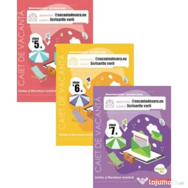 Set 3 caiete Llimba si literatura romana pentru vacanta: @vacantadevara. eu. Scrisorile verii, clasele 5, 6, 7 - Mihaela Daniela Cirstea