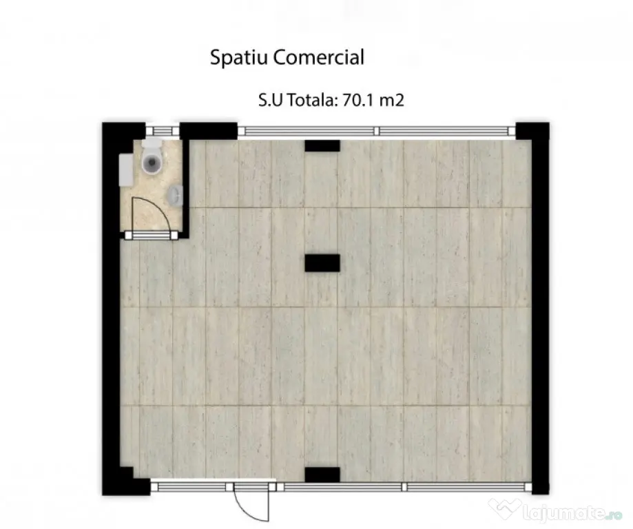 Spatiu comercial 1 camera open-space, 70 mp, Zona Eroilor - Floresti (Cluj)