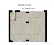 Spatiu comercial 1 camera open-space, 70 mp, Zona Eroilor 