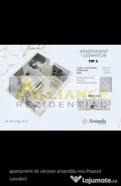 15-20 MINUTE METROU BERCENI - 2 CAMERE - 50.30mp - 93.000€