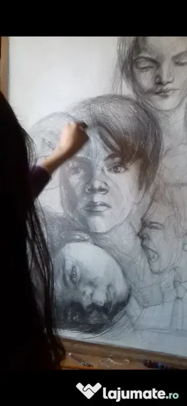 Desenez în creion tus negru sau pictura pe pânză comanda