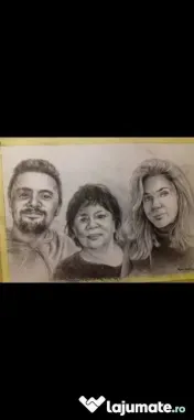 Pentru cadouri unice desenez în creion tus negru sau pictura pe pânză comanda 