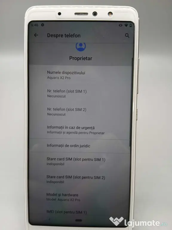 BQ Aquaris X2 Pro Alb Capacitate de Stocare: 64GB Ram: 4GB ID_2063