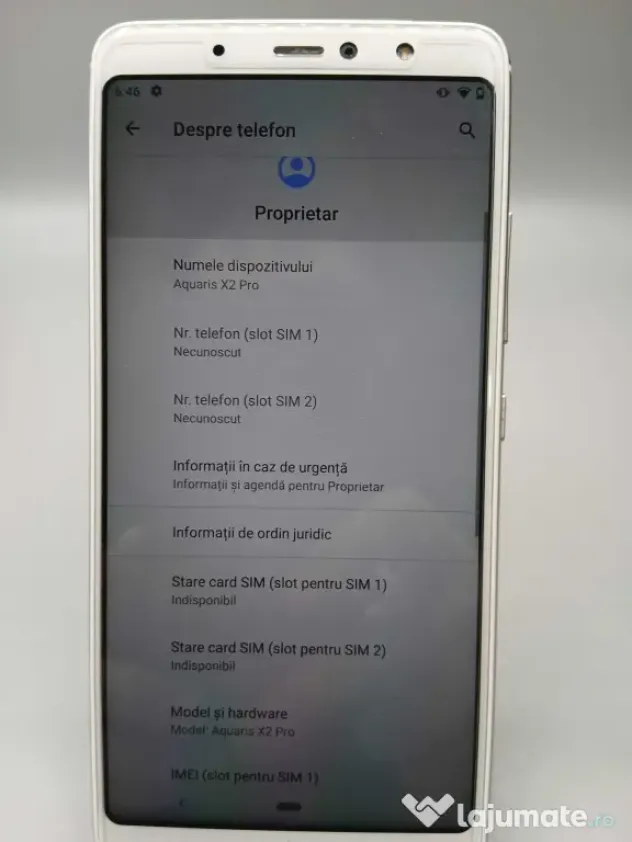 BQ Aquaris X2 Pro Alb Capacitate de Stocare: 64GB Ram: 4GB ID_2063