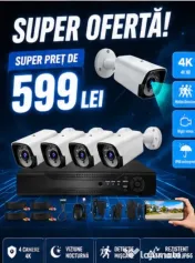 Vindem si Montam Camere Supraveghere Video KIT Complet 4/8/12 CAMERE 