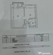 Apartament cu o cameră 40mp parter cu balcon zona Bratia...