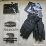 Manusi moto piele premium Garibaldi-3M, Noi,Touchscreen, Mas. 8.5, S-M